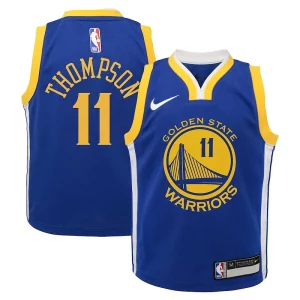 Único Klay Thompson Golden State Warriors Nike Preschool Dri FIT Swingman Player Jersey Icon Edition Royal  para la gran final