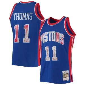 Único Chulo Isiah Thomas Detroit Pistons 1988/89 Hardwood Classics NBA 75th Anniversary Diamond Swingman Jersey Blue  para la gran final
