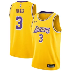 Ideal Anthony Davis Los Angeles Lakers Nike 2019/20 Swingman Jersey Gold Icon Edition  para la gran final