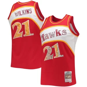 Exquisito Dominique Wilkins Atlanta Hawks 1986/87 Hardwood Classics NBA 75th Anniversary Diamond Swingman Jersey Red  para la gran final