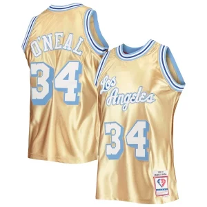 Único Maravilloso Cool Shaquille O'Neal Los Angeles Lakers 75th Anniversary 1996/97 Hardwood Classics Swingman Jersey Gold  para la gran final