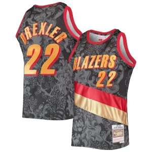 Resistente Exquisito Clyde Drexler Portland Trail Blazers Hardwood Classics 1991/92 Lunar New Year Swingman Jersey Black  para la gran final