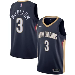 Hermoso Original C.J. McCollum New Orleans Pelicans Nike Swingman Jersey Icon Edition Navy  para la gran final