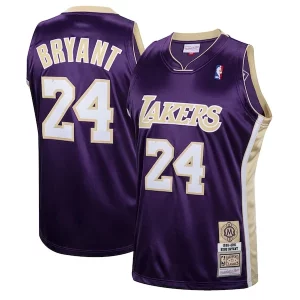 Estupendo Kobe Bryant Los Angeles Lakers Hall of Fame Class of 2020 #24 Authentic Hardwood Classics Jersey Purple/Gold  para la gran final