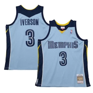 Único Allen Iverson Memphis Grizzlies 2009/10 Hardwood Classics Swingman Jersey Light Blue  para la gran final