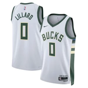 Comodo Damian Lillard Milwaukee Bucks Nike Unisex Fear The Deer Swingman Player Jersey Association Edition White  para la gran final