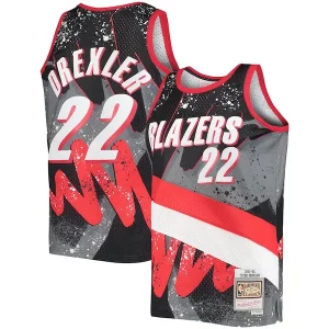Bonito Ideal Maravilloso Clyde Drexler Portland Trail Blazers Hardwood Classics 1991/92 Hyper Hoops Swingman Jersey Black  para la gran final
