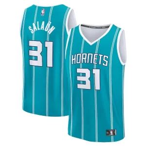 Resistente Bonito Tidjane Salaun Charlotte Hornets 2024 NBA Draft Fast Break Player Jersey Icon Edition Teal  para la gran final