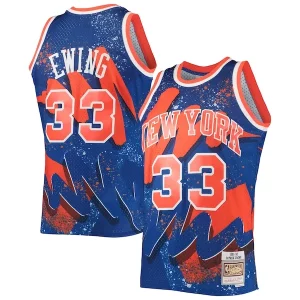 Único Original Maravilloso Patrick Ewing New York Knicks Hardwood Classics 1991/92 Hyper Hoops Swingman Jersey Blue  para la gran final