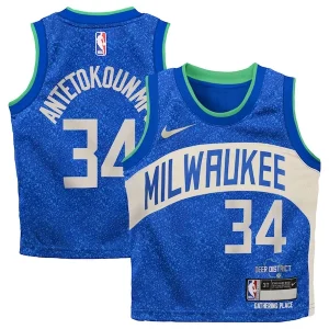Lujoso Fácil de llevar Fantástico Giannis Antetokounmpo Milwaukee Bucks Nike Toddler Swingman Replica Jersey City Edition Royal  para la gran final