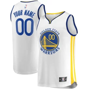 Encantador Elegante Práctico Golden State Warriors Fast Break Custom Replica Jersey White Association Edition/Royal  para la gran final