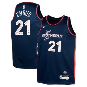 Estupendo Ideal Joel Embiid Philadelphia 76ers Nike Youth Swingman Replica Jersey City Edition Navy  para la gran final