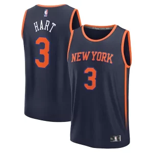 Magnífico Josh Hart New York Knicks Fast Break Replica Player Jersey Statement Edition Navy  para la gran final