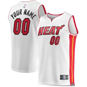Genial Fácil de llevar Sofisticado Miami Heat Youth Fast Break Custom Replica Jersey Association Edition White  para la gran final