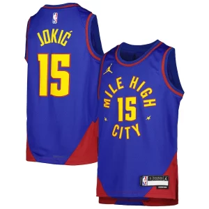 Magnífico Nikola Jokic Denver Nuggets Jordan Brand Youth Swingman Jersey Statement Edition Blue  para la gran final