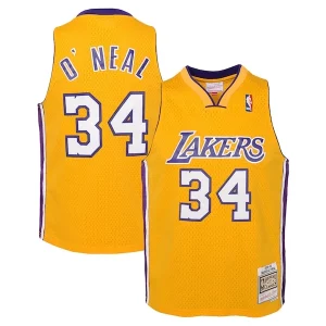 Genial Delicioso Shaquille O'Neal Los Angeles Lakers Youth 1999/00 Hardwood Classics Swingman Jersey Gold  para la gran final
