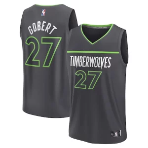 Genial Maravilloso Rudy Gobert Minnesota Timberwolves Fast Break Replica Player Jersey Statement Edition Black  para la gran final