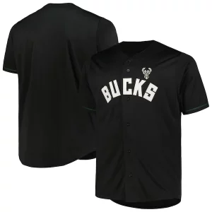 Original Exquisito Milwaukee Bucks Profile Big & Tall Pop Jersey Black  para la gran final