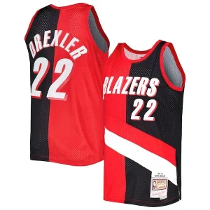 Comodo Atractivo Robusto Clyde Drexler Portland Trail Blazers Hardwood Classics 1991/92 Split Swingman Jersey Red/Black  para la gran final