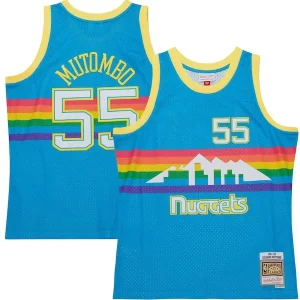 Robusto Versátil Encantador Dikembe Mutombo Denver Nuggets Hardwood Classics 1991/92 Tropical Swingman Jersey Blue  para la gran final