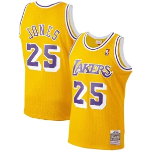 Clásico Ed Jones Los Angeles Lakers 1994/95 Hardwood Classics Swingman Jersey Gold  para la gran final