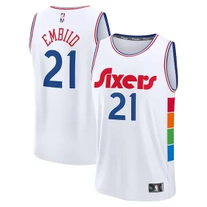 Comodo Joel Embiid Philadelphia 76ers 2024/25 Fast Break Player Jersey City Edition White  para la gran final