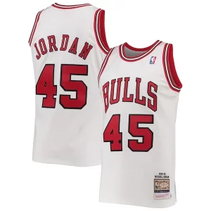 Fantástico Resistente Robusto Men's Chicago Bulls Michael Jordan White 1994 95 Hardwood Classics Authentic Player Jersey  para la gran final