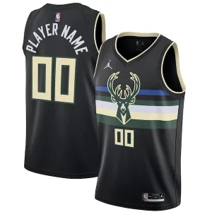 Encantador Comodo Milwaukee Bucks Jordan Brand Swingman Custom Jersey Statement Edition Black  para la gran final