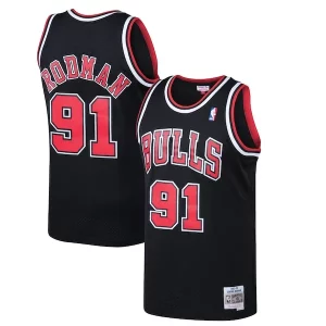 Robusto Encantador Dennis Rodman Chicago Bulls 1997/98 Hardwood Classics Swingman Jersey Black  para la gran final