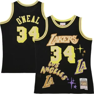 Ideal Shaquille O'Neal Los Angeles Lakers 1996/97 Swingman Sidewalk Sketch Jersey Black  para la gran final