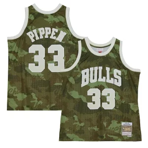Atractivo Exquisito Scottie Pippen Chicago Bulls Hardwood Classics 1997/98 Ghost Green Swingman Jersey Camo  para la gran final