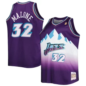 Original Karl Malone Utah Jazz Big & Tall Hardwood Classics 1996/97 Swingman Jersey Purple/White  para la gran final