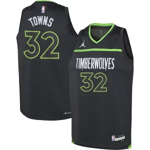 Cool Increíble Karl Anthony Towns Minnesota Timberwolves Jordan Brand Youth Swingman Jersey Statement Edition Black  para la gran final