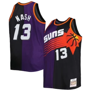 Duradero Steve Nash Phoenix Suns Big & Tall Hardwood Classics 1996/97 Split Swingman Jersey Purple/Black  para la gran final