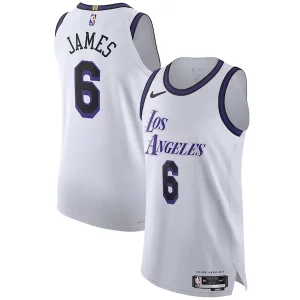 Hermoso Clásico Fantástico LeBron James Los Angeles Lakers Nike 2022/23 Authentic Jersey City Edition White  para la gran final