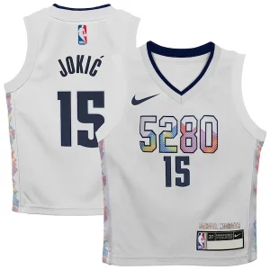 Fácil de llevar Nikola Jokic Denver Nuggets Nike Toddler 2024/25 Swingman Player Jersey City Edition White  para la gran final