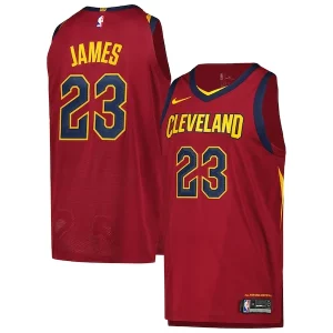 Magnífico Hermoso Fácil de llevar LeBron James Cleveland Cavaliers Nike Authentic Player Jersey Icon Edition Wine  para la gran final