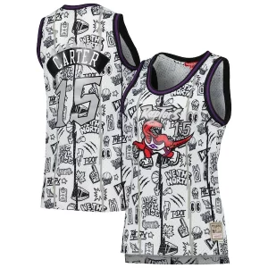 Original Vince Carter Toronto Raptors Women's 1998 Doodle Swingman Jersey White  para la gran final