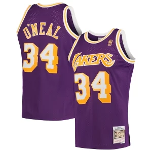 Robusto Perfecto Shaquille O'Neal Los Angeles Lakers Hardwood Classics Swingman Jersey Purple/Royal/Gold  para la gran final