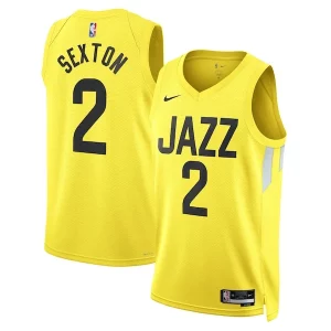 Moderno Hermoso Collin Sexton Utah Jazz Nike Unisex Swingman Jersey Icon Edition Gold  para la gran final