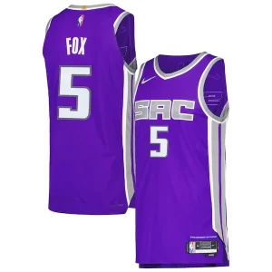 Sofisticado Elegante Comodo De'Aaron Fox Sacramento Kings Nike Authentic Player Jersey Icon Edition Purple  para la gran final