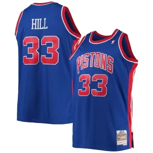 Original Perfecto Grant Hill Detroit Pistons 1995/96 Big & Tall Hardwood Classics Swingman Jersey Blue  para la gran final