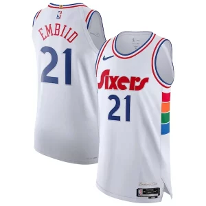 Chulo Sofisticado Perfecto Joel Embiid Philadelphia 76ers Nike 2024/25 Authentic Player Jersey City Edition White  para la gran final