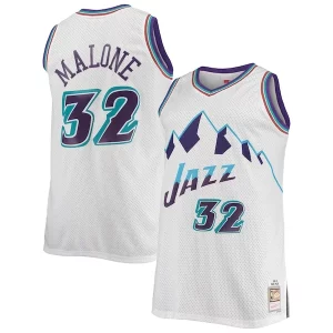 Maravilloso Perfecto Hermoso Karl Malone Utah Jazz 1996/97 Big & Tall Hardwood Classics Swingman Jersey White/Purple  para la gran final