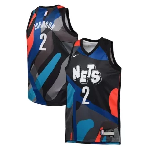 Perfecto Comodo Cameron Johnson Brooklyn Nets Nike Youth Swingman Replica Jersey City Edition Black  para la gran final