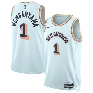 Moderno Victor Wembanyama San Antonio Spurs Nike Unisex 2024/25 Swingman Player Jersey City Edition Light Blue  para la gran final