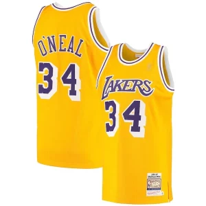 Fantástico Único Bonito Shaquille O'Neal Los Angeles Lakers 1996/97 Hardwood Classics Authentic Jersey Gold  para la gran final