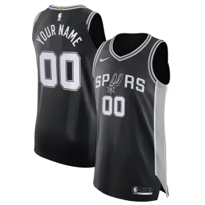 Versátil San Antonio Spurs Nike Authentic Custom Jersey Black Icon Edition  para la gran final