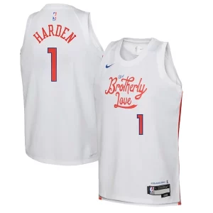 Bonito Estupendo Clásico James Harden Philadelphia 76ers Nike Youth 2022/23 Swingman Jersey City Edition White  para la gran final