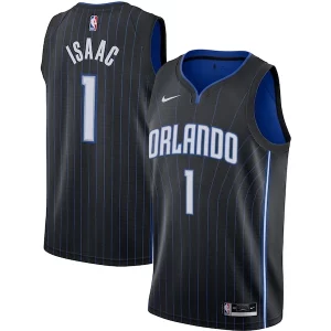 Atractivo Cool Ideal Jonathan Isaac Orlando Magic Nike Swingman Jersey Black Icon Edition  para la gran final